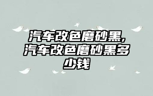 汽車改色磨砂黑,汽車改色磨砂黑多少錢