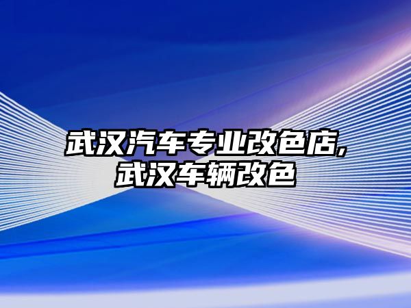 武漢汽車專業改色店,武漢車輛改色