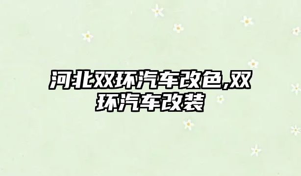 河北雙環汽車改色,雙環汽車改裝