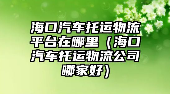 海口汽車托運物流平臺在哪里（海口汽車托運物流公司哪家好）