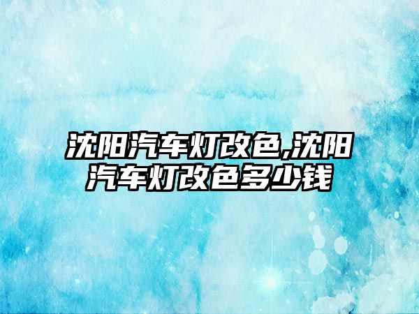 沈陽汽車燈改色,沈陽汽車燈改色多少錢