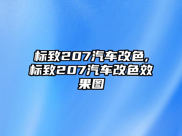 標(biāo)致207汽車改色,標(biāo)致207汽車改色效果圖