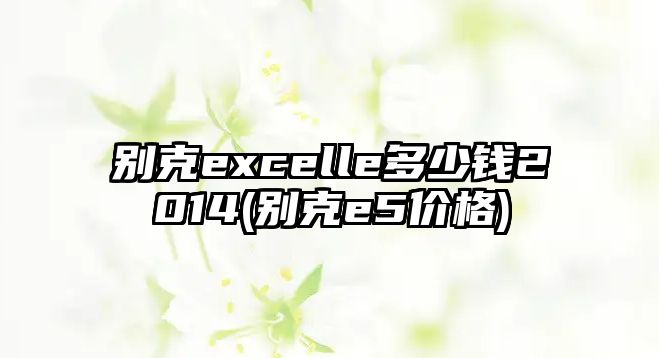 別克excelle多少錢2014(別克e5價格)