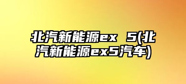 北汽新能源ex 5(北汽新能源ex5汽車)