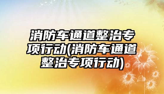 消防車通道整治專項行動(消防車通道整治專項行動)