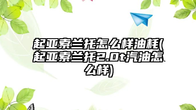 起亞索蘭托怎么樣油耗(起亞索蘭托2.0t汽油怎么樣)