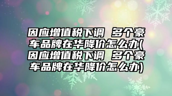 因應(yīng)增值稅下調(diào) 多個(gè)豪車品牌在華降價(jià)怎么辦(因應(yīng)增值稅下調(diào) 多個(gè)豪車品牌在華降價(jià)怎么辦)