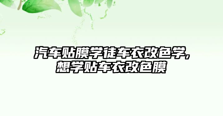 汽車貼膜學徒車衣改色學,想學貼車衣改色膜