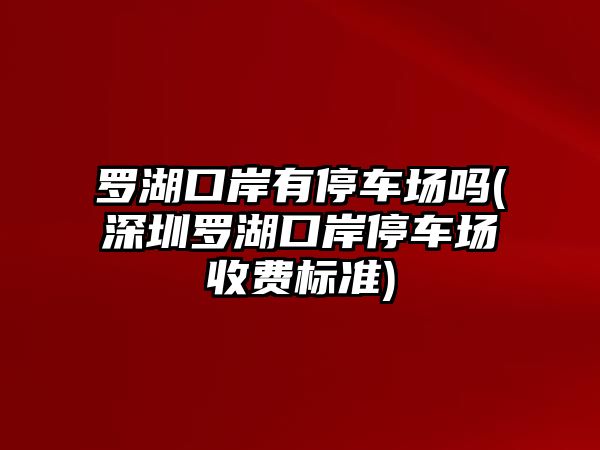 羅湖口岸有停車場嗎(深圳羅湖口岸停車場收費標準)