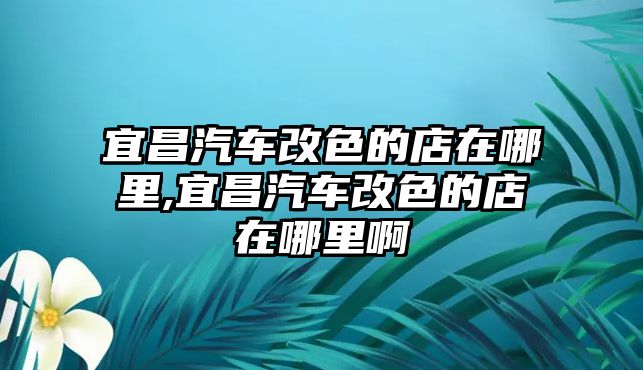 宜昌汽車改色的店在哪里,宜昌汽車改色的店在哪里啊