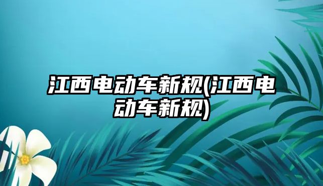 江西電動車新規(guī)(江西電動車新規(guī))