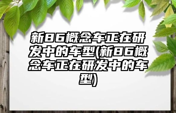 新86概念車正在研發中的車型(新86概念車正在研發中的車型)