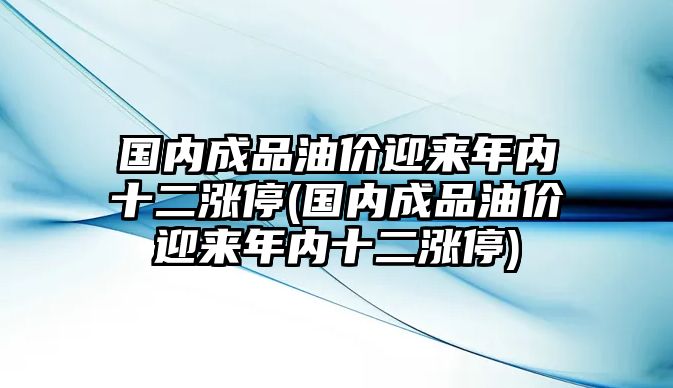 國內成品油價迎來年內十二漲停(國內成品油價迎來年內十二漲停)