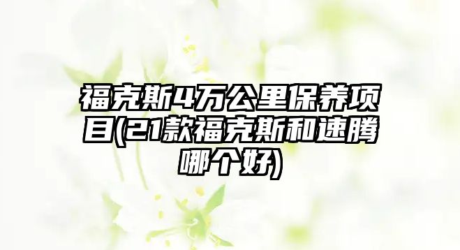 福克斯4萬公里保養項目(21款福克斯和速騰哪個好)