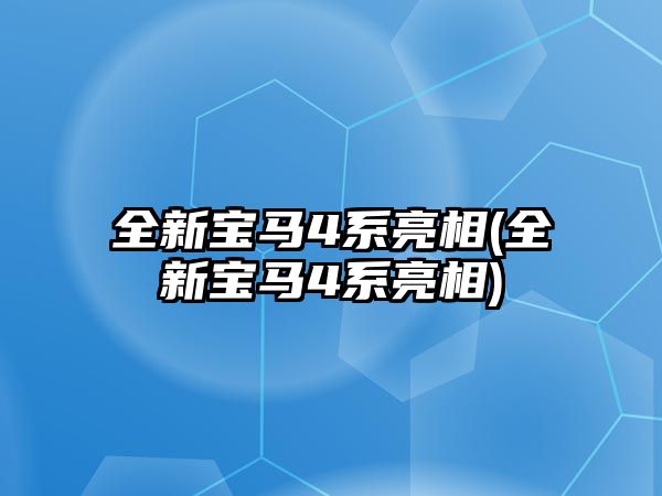 全新寶馬4系亮相(全新寶馬4系亮相)