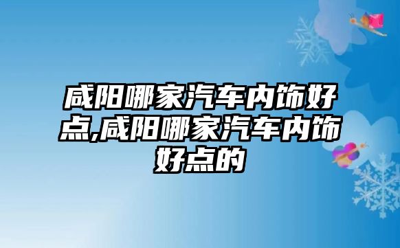 咸陽哪家汽車內飾好點,咸陽哪家汽車內飾好點的