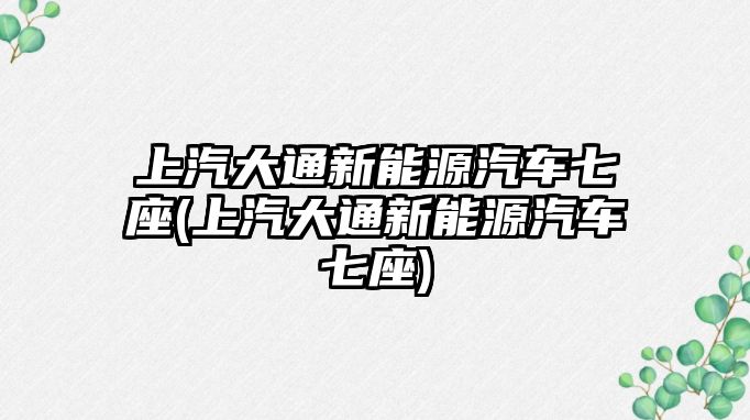 上汽大通新能源汽車七座(上汽大通新能源汽車七座)