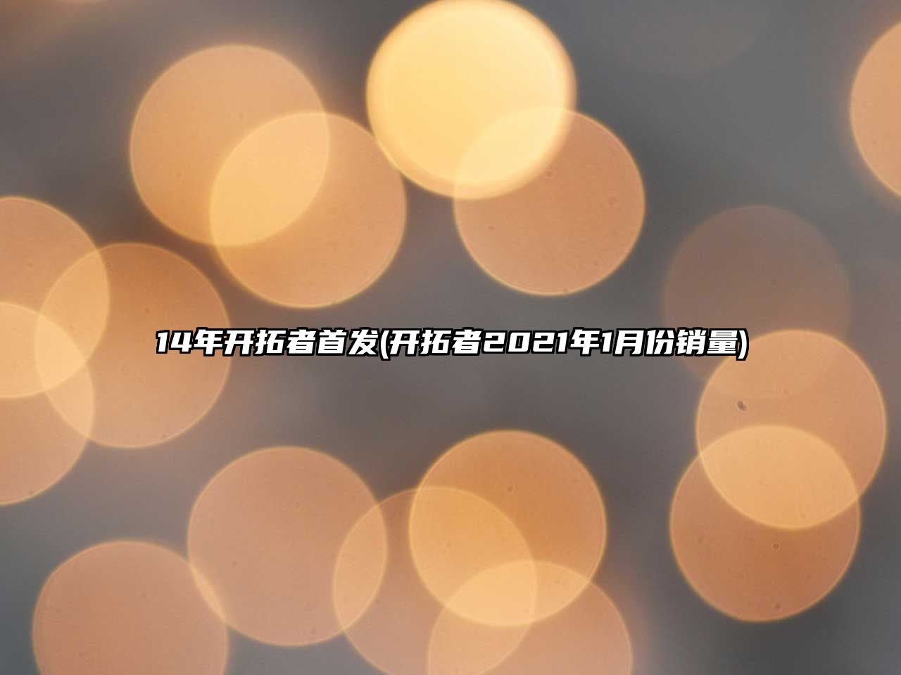 14年開拓者首發(開拓者2021年1月份銷量)