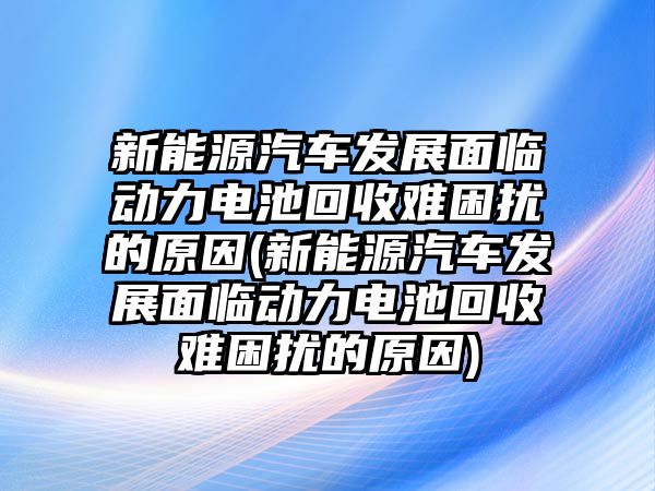 新能源汽車發展面臨動力電池回收難困擾的原因(新能源汽車發展面臨動力電池回收難困擾的原因)