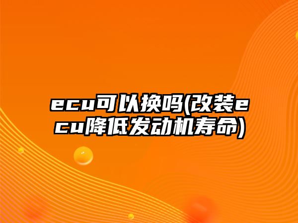 ecu可以換嗎(改裝ecu降低發動機壽命)