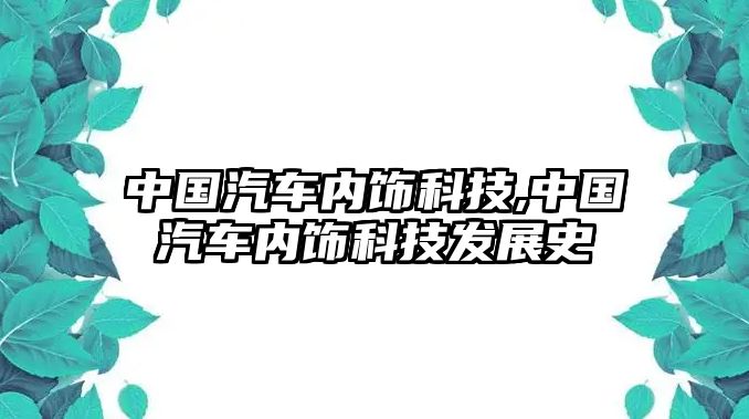 中國汽車內飾科技,中國汽車內飾科技發展史