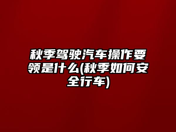 秋季駕駛汽車操作要領是什么(秋季如何安全行車)