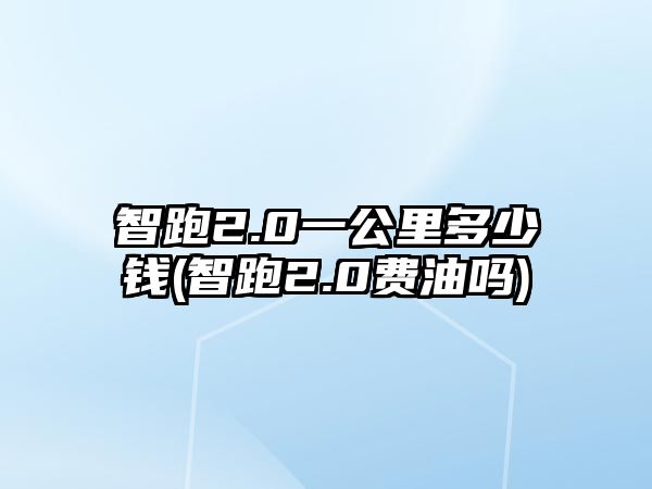 智跑2.0一公里多少錢(qián)(智跑2.0費(fèi)油嗎)