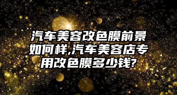 汽車美容改色膜前景如何樣,汽車美容店專用改色膜多少錢?