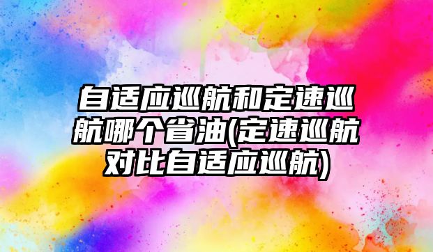 自適應巡航和定速巡航哪個省油(定速巡航對比自適應巡航)