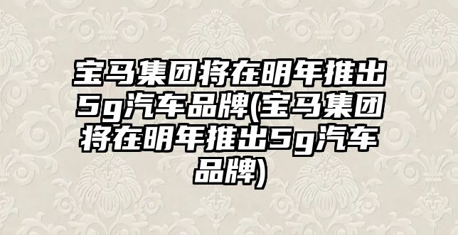 寶馬集團將在明年推出5g汽車品牌(寶馬集團將在明年推出5g汽車品牌)