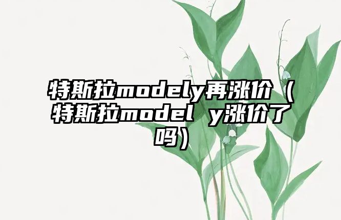 特斯拉modely再漲價（特斯拉model y漲價了嗎）