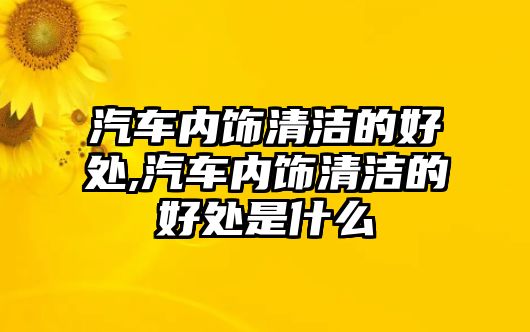 汽車內(nèi)飾清潔的好處,汽車內(nèi)飾清潔的好處是什么