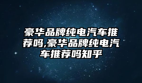 豪華品牌純電汽車推薦嗎,豪華品牌純電汽車推薦嗎知乎