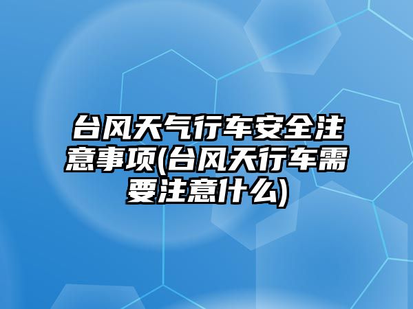 臺風(fēng)天氣行車安全注意事項(臺風(fēng)天行車需要注意什么)