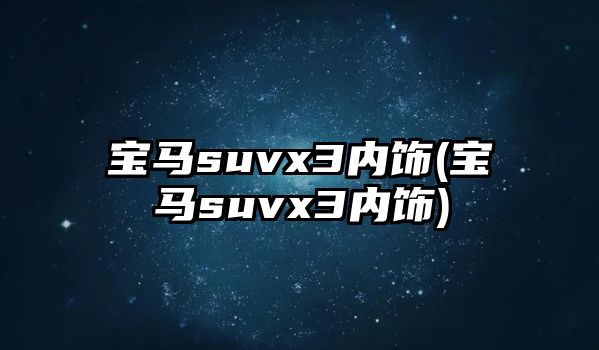 寶馬suvx3內飾(寶馬suvx3內飾)