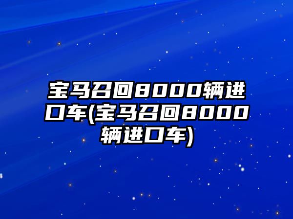 寶馬召回8000輛進(jìn)口車(寶馬召回8000輛進(jìn)口車)