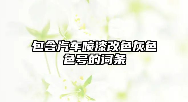 包含汽車噴漆改色灰色色號的詞條