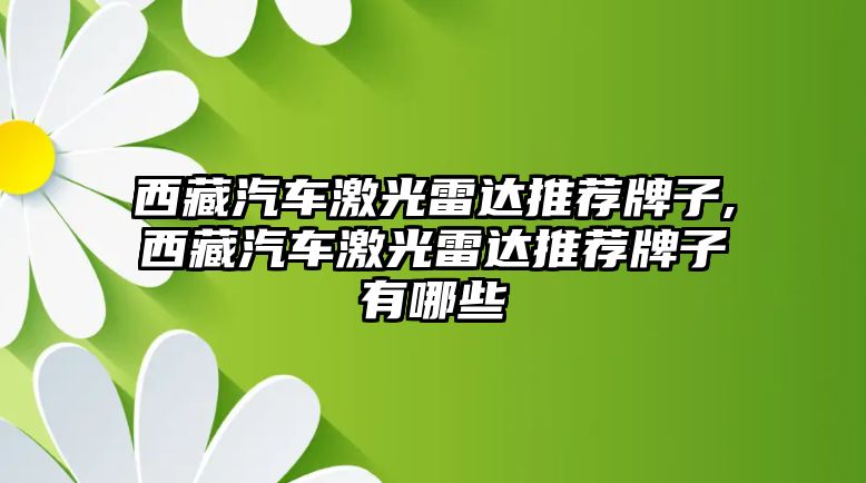 西藏汽車激光雷達(dá)推薦牌子,西藏汽車激光雷達(dá)推薦牌子有哪些