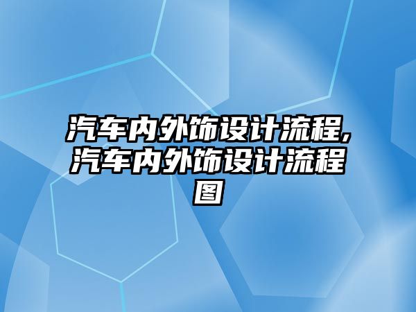 汽車內(nèi)外飾設(shè)計流程,汽車內(nèi)外飾設(shè)計流程圖