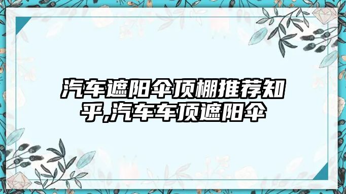 汽車遮陽傘頂棚推薦知乎,汽車車頂遮陽傘