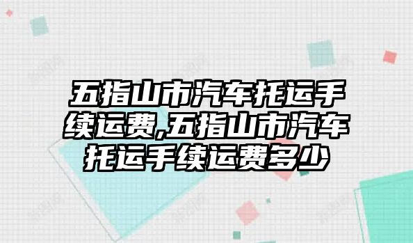 五指山市汽車托運手續運費,五指山市汽車托運手續運費多少