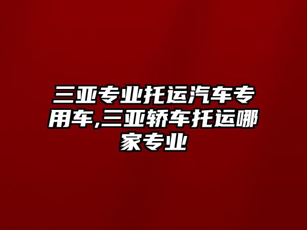 三亞專業托運汽車專用車,三亞轎車托運哪家專業