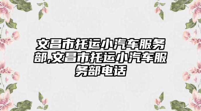 文昌市托運小汽車服務部,文昌市托運小汽車服務部電話