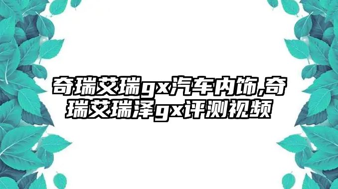 奇瑞艾瑞gx汽車內飾,奇瑞艾瑞澤gx評測視頻