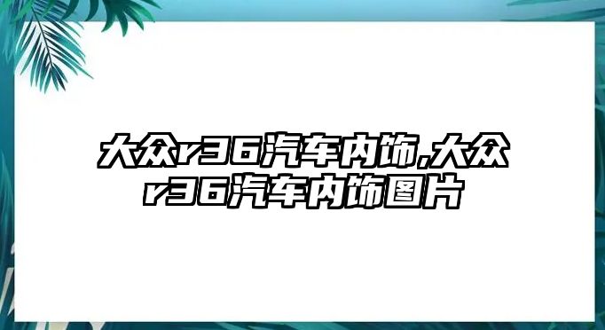 大眾r36汽車內飾,大眾r36汽車內飾圖片