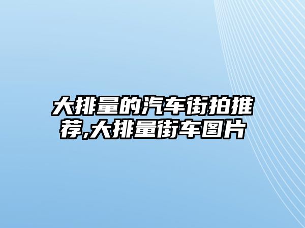 大排量的汽車街拍推薦,大排量街車圖片