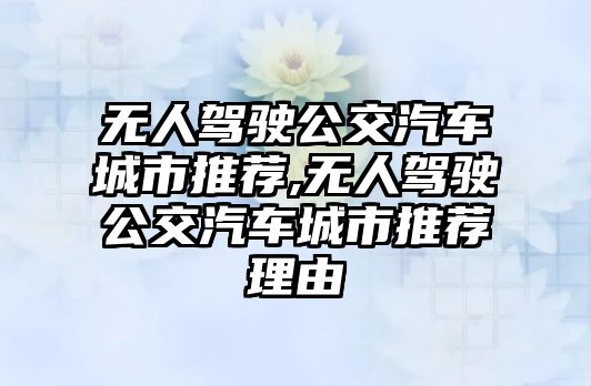 無人駕駛公交汽車城市推薦,無人駕駛公交汽車城市推薦理由