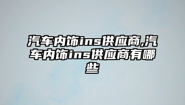 汽車內飾ins供應商,汽車內飾ins供應商有哪些