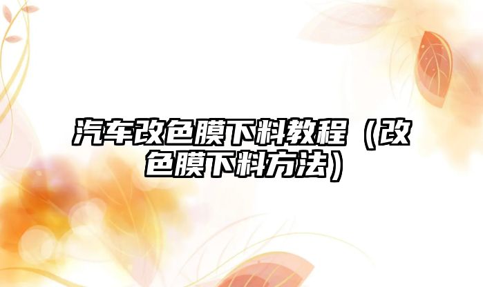 汽車改色膜下料教程（改色膜下料方法）