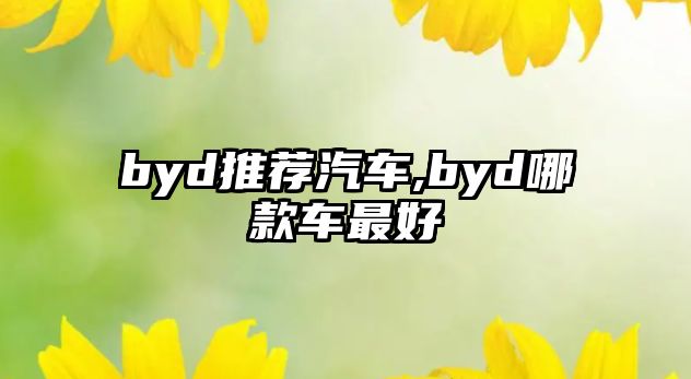 byd推薦汽車,byd哪款車最好